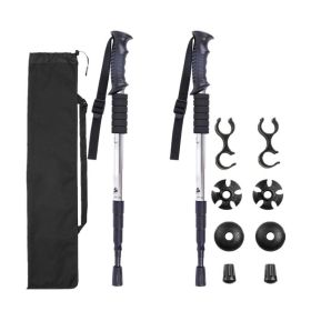 Sports & Outdoors Four-section Trekking Straight Trekking Poles  - Silver - Trekking Poles