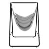 Hanging Padded Hammock Chair with Stand and Heavy Duty Steel - Gray