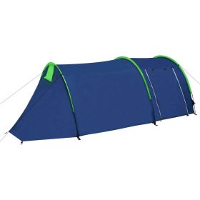 Camping Tent 4 Persons Navy Blue/Green - Blue