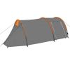 Camping Tent 4 Persons Gray and Orange - Grey