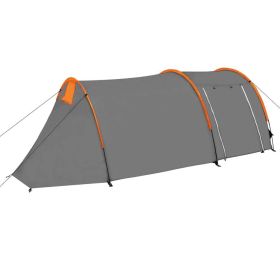 Camping Tent 4 Persons Gray and Orange - Grey