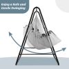 Hanging Padded Hammock Chair with Stand and Heavy Duty Steel - Gray