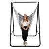 Hanging Padded Hammock Chair with Stand and Heavy Duty Steel - Gray