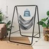 Hanging Padded Hammock Chair with Stand and Heavy Duty Steel - Gray