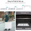 2 Pieces Folding Utility Table with Carrying Handle-White - white