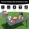 Folding Outdoor Camping Table W/Carrying Bag - Black - Camping Table