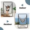 Hanging Padded Hammock Chair with Stand and Heavy Duty Steel - Gray