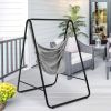 Hanging Padded Hammock Chair with Stand and Heavy Duty Steel - Gray